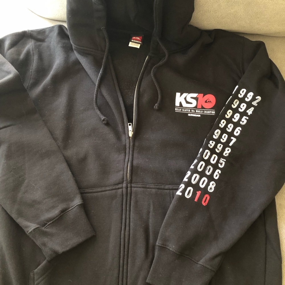 Quiksilver Surf Kelly Slater 10 world championship  Zip Up Hoodie Rare Like New